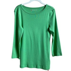 Wearables Essential Minim Wide Neck Tee Shirt Green Small 100% Organic Cotton